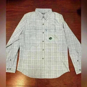 L.L. Bean vented plaid button down top XS